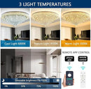 Modern Crystal Chandeliers LED Dimmable Flush Mount Ceiling Chandeliers for Living Room High Ceiling Entrance Foyer Lobby Bedroom Gold by CozyNest Decor