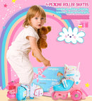 Adjustable Roller Skates for Kids Girls Ladies with Light Up Flash LED Wheels(Age 3-9),Three-Point Type Balance,Gift Box Packing for Toddlers,Children by TinyTreasures Baby Boutique