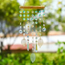 HDCRYSTALGIFTS Hanging Window Suncatcher Rainbow Maker Glass Crystal Mobile Wind Chimes with AB Prisms & Natural Leaf Drops Autumn Home Wall Art Decoration Gift by GreenHaven Gardens