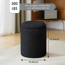YFO Round Boucle Ottoman with Storage, Multifunctional Upholstered Vanity Chairs for Makeup, Soft Padded Seat with Removable Lid, Modern Rest Stool Seat for Living Room, Bedroom, Black by CozyNest Decor