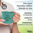 DISCOUNT PROMOS Custom Ceramic Campfire Coffee Mugs 13 oz. Set of 10, Personalized Bulk Pack - Perfect for Tea, Espresso, Cappuccino, Hot Cocoa - Mint by TinyTreasures Baby Boutique