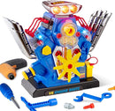STEM New V6 Engine Model Building Kit，60-Piece Take Apart Toy with Realistic Lights & Sounds, Electric Drill & Tools - Mechanic Repair Playset for Kids Ages 3-5 by TinyTreasures Baby Boutique
