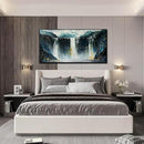Waterfall Hand Painted Wall Art for Living Room - Mountains Wall Art for Office Decor - Landscape Big Wall Art for Living Room Size 29" x 59" by CozyNest Decor