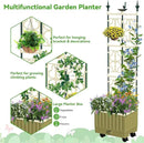 Tomato Planter with Trellis,61.4" Self-Watering Tomato Cage Raised Garden Bed Planter Box with Trellis & Wheels for Climbing Plants Vegetable Vine Flowers by GreenHaven Gardens