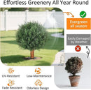 Artificial Cedar Topiary Ball Trees with Ground Spike Set of 2, 24.6 inch UV-Resistant Faux Shrubs for Indoor/Outdoor Decor – Fake Cypress Perfect for Garden, Porch, and Patio by GreenHaven Gardens