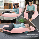 MOON PARK Pregnancy Pillows for Sleeping - U Shaped Full Body Maternity Pillow with Removable Cover - Support for Back, Legs, Belly, HIPS - 57 Inch - Pink - Cooling Cover by TinyTreasures Baby Boutique