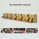 SKOLOO 39-Inch Light Brown Wood Coat Rack Wall Mount with 6 Triple Hooks - Ideal for Family Entrances, Classrooms, and Pet Supplies Storage - Perfect Coat Hooks for Wall by CozyNest Decor