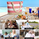 YOOLIFE Initial Canvas Waterproof Beach Tote Bag Zipper Personalized Gifts for Women Her Birthday Travel Beach Essential by TinyTreasures Baby Boutique