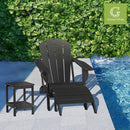 GREENVINES Adirondack-Ottoman | HDPE Plastic | Outdoor Footrest | All Weather | Foot Rest | Foot Stool | Black | for Adirondack Chair | for Patio Backyard Pool by CozyNest Decor