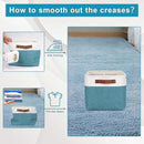 Storage Bins Large Fabric Storage Baskets for Shelves 3 Pack, Decorative Linen Closet Baskets with Handles for Organizing, Shelf, Clothes, Home, Office, 15x11x9.5Inches (Teal&White) by CozyNest Decor