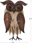 E-View Rustic Owl Figurine - Wood & Iron - Collectible - Home Decor - Brown by CozyNest Decor