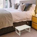Wooden Step Stool with 500 Pounds, Wide Bed Step Stool for Adults，Wood White Step Stool&Stable Solid Metal Frame for Kitchen, Bedroom, Living Room, Bathroom by TinyTreasures Baby Boutique