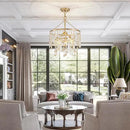 3-Lights K9 Crystal Chandeliers, Luxury Vintage Pendant Light Fixture for Dining Room, Living Room, D15*H20.4~66.8 inch (Adjustable), Clear Crystal & Gold Finish by CozyNest Decor