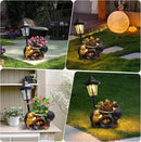Outdoor Hedgehogs Statues Solar Sculptures with Solar Lights and Flowerpot Funny Garden Decor Animal Figurines Resin Outdoor Statues for Patio Yard Lawn Balcony Gifts by GreenHaven Gardens