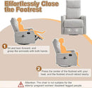 Manual Swivel Rocker Recliner Chair for Adults, Overstuffed Reclining Glider Chair for Nursing with Vibration Massage & Heat, Living Room Rocking Recliner 2-Stage backrest, Chenille Fabric Light Gray by CozyNest Decor