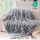 BENVWE Fluffy Faux Fur Throw Blanket for Couch, Soft Plush Thick Cozy Fuzzy Luxury Minky Bubble Blanket for Home Living Room Decor Gift for Women, Light Grey, 51" x 63", 1100GSM by CozyNest Decor