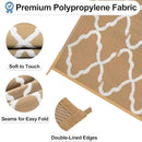 OutdoorLines Outdoor Plastic Area Rugs for Patio 5x8 ft - Reversible Outside Carpet, Stain & UV Resistant RV Mats, Straw Rug for Camping, Deck Garden, Porch and Balcony, Moroccan/Brown & Light Grey by GreenHaven Gardens