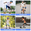 Youth/Kids Knee Pads Elbow Pads Wrist Guards Protective Gear Set for 3-15 Years Child Roller Skates, Skateboard, Cycling, Inline Skating, BMX Bike, Balance Bike, Scooter Riding and Other Outdoor Sports by TinyTreasures Baby Boutique