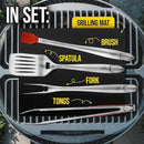 Kaluns BBQ Grilling Accessories, Grilling Gifts for Men Dad, Grill Tools for Outdoor Grill, Heavy Duty Stainless Steel Grill Set with Spatula, Tongs, Fork, Brush, & Grilling Mat, Best BBQ Gifts by GreenHaven Gardens