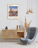HesenDot Natural OAK Wood Chicago Cityscape Framed Wall Art,12x16in City Skyline Canvas Wall Print,Modern Urban Landmark Wall Decor for Living Room,Bedroom,Office Gallery Gifts Set of 1 by CozyNest Decor