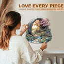 Wooden Puzzles for Adults, Spring Flower Wooden Jigsaw Puzzle for Adults, 280 Piece Unique Animal Shape Wood Puzzles Adult, Birthday Party Gifts for Friends & Family Game Home Decor (L-13.4 * 13.1in) by TinyTreasures Baby Boutique
