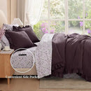 Full Comforter Set - 7 Pieces Ruffle Purple Bedding Sets, Shabby Chic Farmhouse Bed in a Bag Full with Ruffle Comforter, Floral Sheets, Pillowcases & Shams by CozyNest Decor