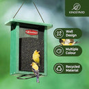Kingsyard Metal Mesh Bird Feeder for Outdoors Hanging, Finch Feeder for Nyjer/Thistle, Sliding Mesh & Built-in Perch, Recycled Plastic, Green by CozyNest Decor
