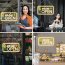Neon We Are Open Signs for Business, 16.5x9'' Open Sign with Printed Flower and Sun, with ON/OFF Switch & Adapter, Warm White, Ideal for Window, Party, Wall, Bars, Coffee Shops, Salons, Clubs, Hotels