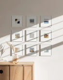 HAUS AND HUES 8x8 White Metal Picture Frames Matted to 4x4 - Features Premium Aluminum & Hanging Hardware, Shatterproof Plexiglass - Ideal for Home, Room, Office (8x8 in, White, Set of 9) by CozyNest Decor
