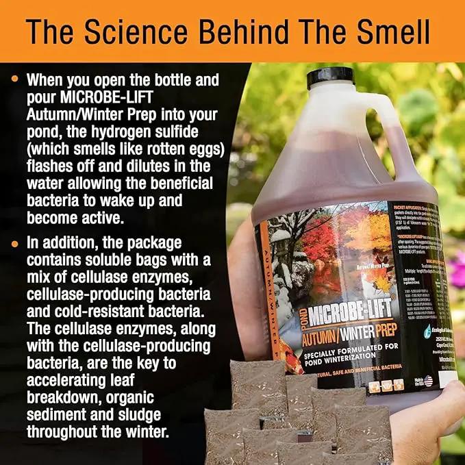 MICROBE-LIFT AUTPREPGK Autumn and Winter Prep Seasonal Conditioner for Ponds and Outdoor Water Gardens, 1 Gallon Liquid and 8 2-Ounce Packets, photo 5 of 5
