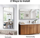 Silver Bathroom Mirror, 24x48 Inch Rectangular Framed Mirror, Large Wall Mounted Bathroom Vanity Mirror Over Sink for Bedroom,Restroom, Living Room, Hangs Vertically or Horizontally by CozyNest Decor