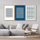 Tinonedraw Navy Blue and White Framed Canvas Wall Art Set, Minimalist Geometric Wall Decor, Neutral Abstract Artwork, Cozy Contemporary Art Prints for Bedroom Living Room Office Above Bed 24"x36"x3 by CozyNest Decor