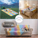 100% Waterproof Dog Bed Cover 86x82 inch Reversible Changing Pad Reusable Camping Mat for Kids/Pet/Dog/Cat Washable Geometric Embroidery Blanket Patchwork Rainbow Ombre Printed+Gray by TinyTreasures Baby Boutique