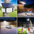intelamp Solar Flood Lights Outdoor Waterproof, 6000mAh 1200LM Solar Powered Dual Motion Sensor LED Lighting Dusk to Dawn Security Floodlight Exterior with Remote for Outside Garden House Patio by GreenHaven Gardens