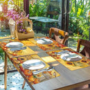 Fall Placemats Set of 6 Thanksgiving Pumpkin Plastic Table Mats Farmhouse Rustic Fall Autumn Place Mats Washable Vinyl Rustic Holiday Table Decoration for Indoor Outdoor Party Kitchen Dining by CozyNest Decor