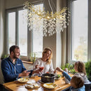 Modern Crystal Gold Chandelier, 36" Large Rectangular Oval Tree Branch Crystal Chandeliers for Dining Room,16-Light Flush Mount K9 Crystal Chandeliers, for Kitchen Island,Dining Room by CozyNest Decor