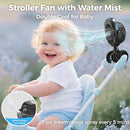 2025 Upgarded 4000mAh Misting Baby Stroller Fan, Rechargeable Battery Operated,Max 15Hrs Cooling,50ml Portable Water Sprayer Misting Fan with Flexible Tripod Clip on Car Seat Crib Treadmill Bunk Bed by TinyTreasures Baby Boutique