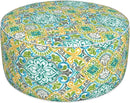 Inflatable Ottoman Stool D31 xH14 for Outdoor/Indoor Use, Water Repellent Patio Foot Rest Stool with Portable Handle,Round Pouf Ottoman Suitable for Garden,Deck and Camping - Damask Green by CozyNest Decor