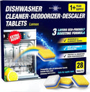 Dishwasher Cleaner Deodorizer Descaler Tablets - 28 Tabs - 1 Plus Year Supply - Extra Scented Deep Cleaning Sanitizer Pods - Remove Hard Water - Contain Citric Acid Heavy Duty Septic Safe - Lemon by TinyTreasures Baby Boutique