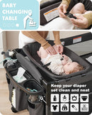AirClub 4 in 1 Baby Bassinet Bedside Sleeper, 4 Functions Crib, Playard, Portable Changing Table, Bassinet for Newborn Baby, Bedsaide Bed w/Wheels&Brakes by TinyTreasures Baby Boutique