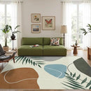 Indoor Outdoor Area Rug, Mid Century Outdoor Patio Rug, Washable Abstract Art Leaves Eucalyptus Rugs, Non-Slip Carpet for Camping, Living Room, Bedroom, Deck(8x10) by CozyNest Decor