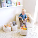 NaturalCozy Storage Cubes 9”x9”x7”Cotton Rope Woven Baskets for Organizing 3-Pack | 9 Inch Cube Storage Bin | Small Basket for Shelf Nursery, Pantry, Decorative Plant, Bathroom Closet, Toy Gift by TinyTreasures Baby Boutique