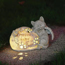 Cat Memorial Gifts Outdoor Statue with Solar Lights,Outdoor Resin Pet Ornament Grave Memorial Angel Decor Stone Effect by GreenHaven Gardens