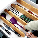 Utoplike Bamboo Drawer Dividers Large(Fits 18.6"-20.6" Drawer Inner Size, Height > 4.05"), Adjustable Kitchen Drawer Organizers for Clothing, Spring Loaded, 4 pcs by CozyNest Decor