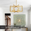 Modern Farmhouse Gold Chandeliers for Dining Room, 8-Light Industrial Metal Chandeliers Geometric Pendant Lights Kitchen Island for Entryway Stairway Foyer Hallway by CozyNest Decor