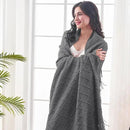 inhand Grey Throw Blanket for Couch and Bed, Soft Living Room Home Decor Knitted Twin Size Blanket, Outdoor Lightweight Breathable Summer Blanket, Farmhouse Warm Woven Decorative, 60"x80" by CozyNest Decor
