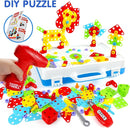 STEM Toys for 3 5 7 Year Old Boys Kids, 232 Pcs Kids Drill Set Building Blocks, DIY Educational Construction Engineering Toys, Creative Mosaic Electric Drill Set Gift for Kid Boys Girls Age 3-8 Years by TinyTreasures Baby Boutique