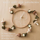 Baby Mobile for Crib,Crib Mobile for Boys Girls, Soft Crib Toys Hanging，Baby Mobile for Bassinet，Boho Nursery Decor Neutral（Mushroom，Leaves,Cotton） by TinyTreasures Baby Boutique