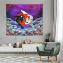 Houselerax Japanese Koi Fish Tapestry, Yin Yang Big Wave Cherry Blossom Tapestries Wall Hanging for Bedroom Living Room Office Decor 60"x50" by CozyNest Decor