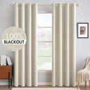 MIULEE 100% Blackout Polyester Textured Curtains for Bedroom Solid Thermal Insulated Cream Grommet Room Darkening Curtains & Drapes Luxury Decor for Living Room Nursery 52 x 90 Inch (2 Panels) by TinyTreasures Baby Boutique